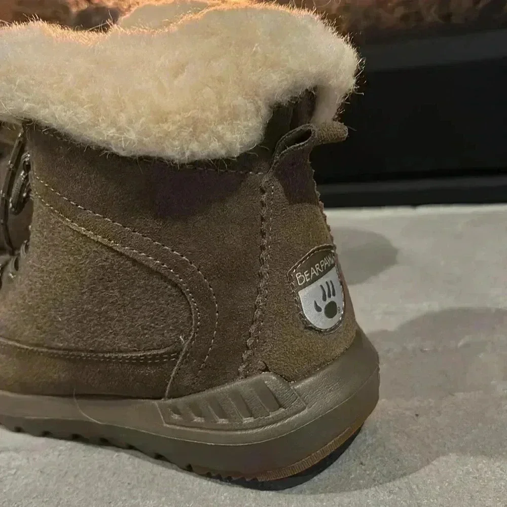 BEARPAW Cheryl Never Wet winter warm boots cow suede/wool faux fur lining - 7